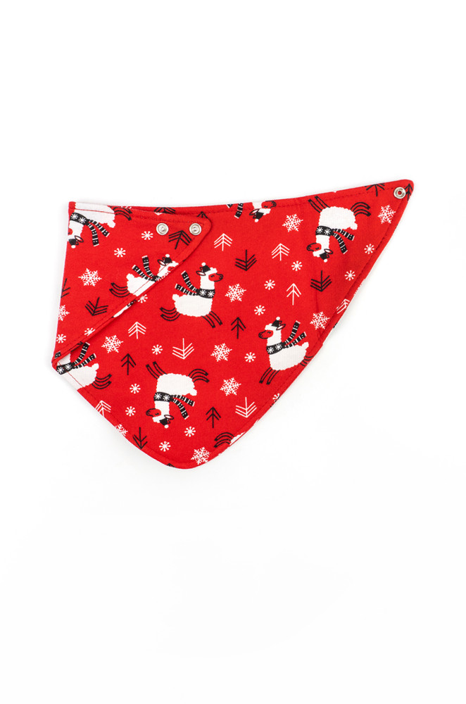 315681 Слинявчик-бандана "Christmas llama", з непромокаючою вставкою , двонитка з начосом 0-6 міс