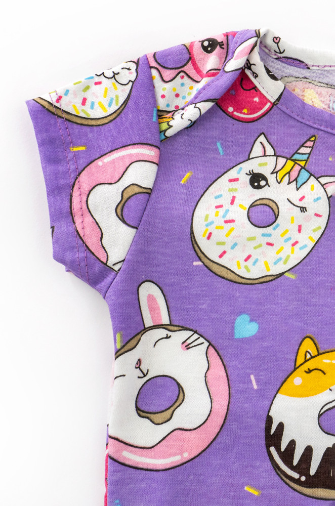Боді для дівчинки на літо з коротким рукавом Violet donuts