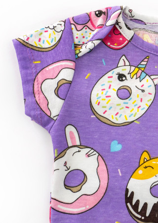 Летнее боди для девочки Violet Donuts с коротким рукавом