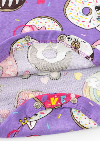 Летнее боди для девочки Violet Donuts с коротким рукавом