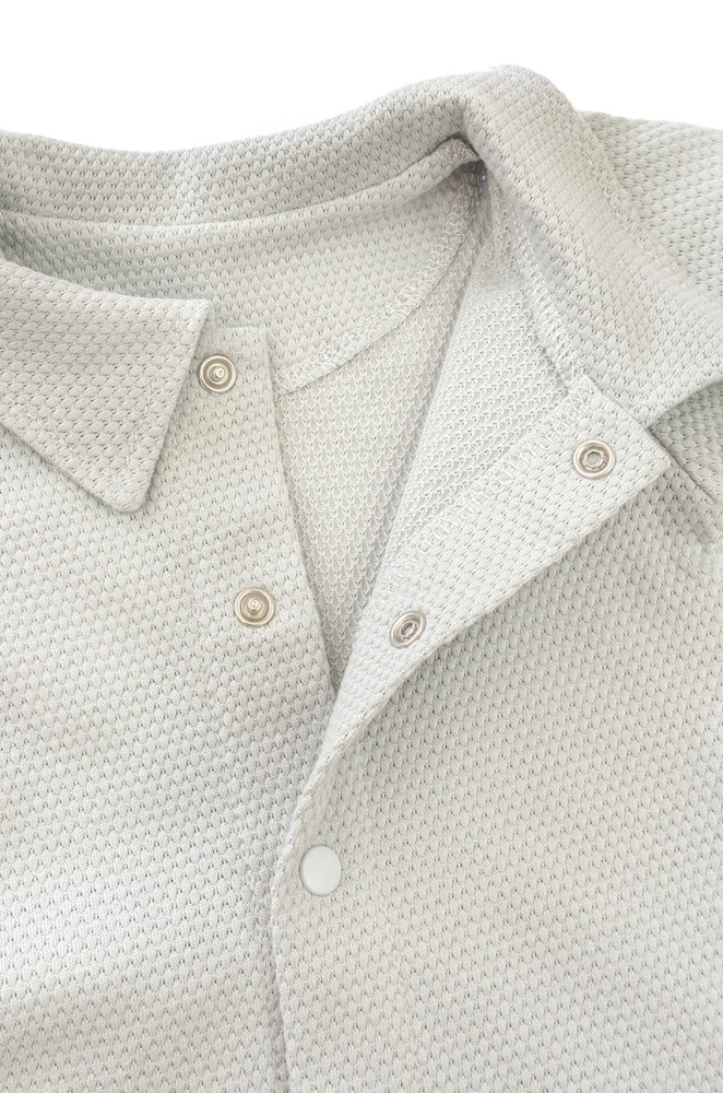 Baby Boy Bodysuit Shirt with Buttons in Textured Cotton