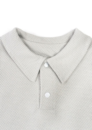 Cotton Short Sleeve Polo Bodysuit for Baby Boys