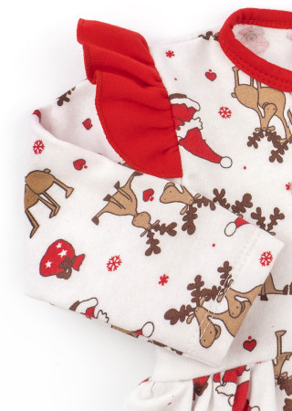 Baby bodysuit dress and bow headband Christmas reindeer