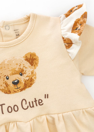 Ciepła sukienka-body z długim rękawem Girl Bears i pasującą opaską