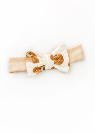 Ciepła sukienka-body z długim rękawem Girl Bears i pasującą opaską