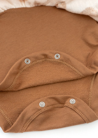 Ciepła sukienka-body dla dziewczynki Girl Bears z nadrukiem misia i pasującą opaską