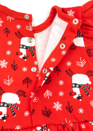 Świąteczna sukienka-body Christmas Llama dla dziewczynki – ciepła i wygodna na zimę