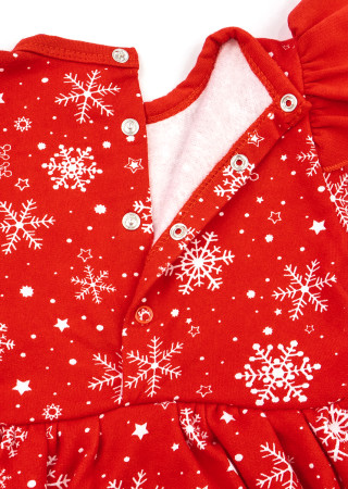 Snowflake bodysuit with headband for baby girl