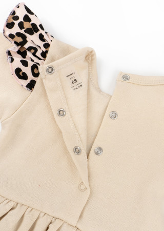 Bodysuit Dress for Girls with Long Sleeves – Rainbow Leo Print