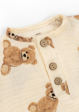 Baby Bodysuit Bears with Coconut Buttons