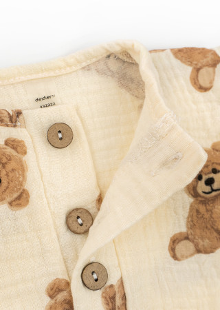 Baby Bodysuit Bears with Coconut Buttons