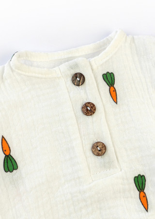 Muslin Baby Bodysuit with Buttons Carrots
