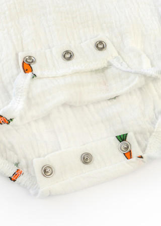 Muslin Baby Bodysuit with Buttons Carrots