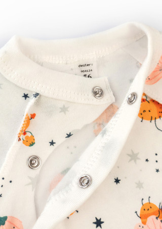 Bees Baby Bodysuit with Long Sleeves and Outside Seams