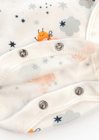 Bees Baby Bodysuit with Long Sleeves and Outside Seams