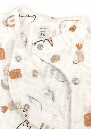 Baby long sleeve bodysuit interlock crumpled fabric Rhino