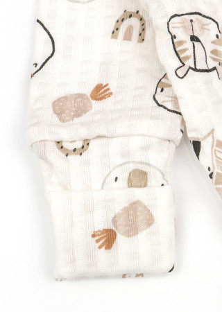 Baby long sleeve bodysuit interlock crumpled fabric Rhino