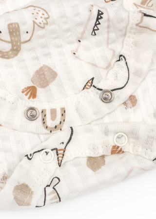 Baby long sleeve bodysuit interlock crumpled fabric Rhino