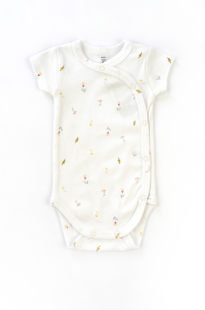 Baby Girl Bodysuit for Hospital Short Sleeve Field Flowers