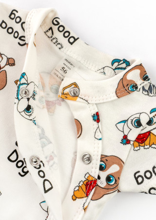 Baby Bodysuit Cute Dogs Short Sleeve Full Snap