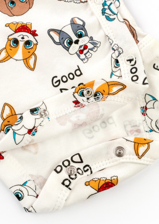 Baby Bodysuit Cute Dogs Short Sleeve Full Snap