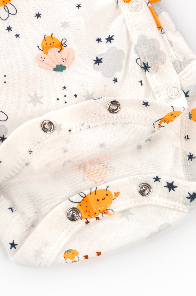 Cotton Newborn Baby Bodysuit Short Sleeve Bees