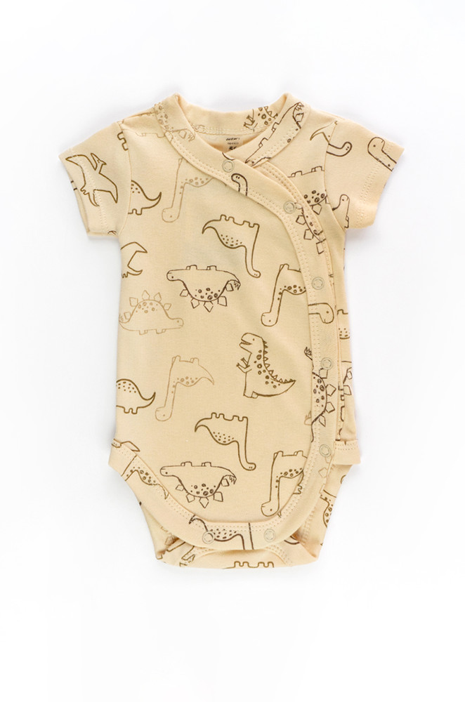 Baby Bodysuit Dino Short Sleeve Interlock Cotton