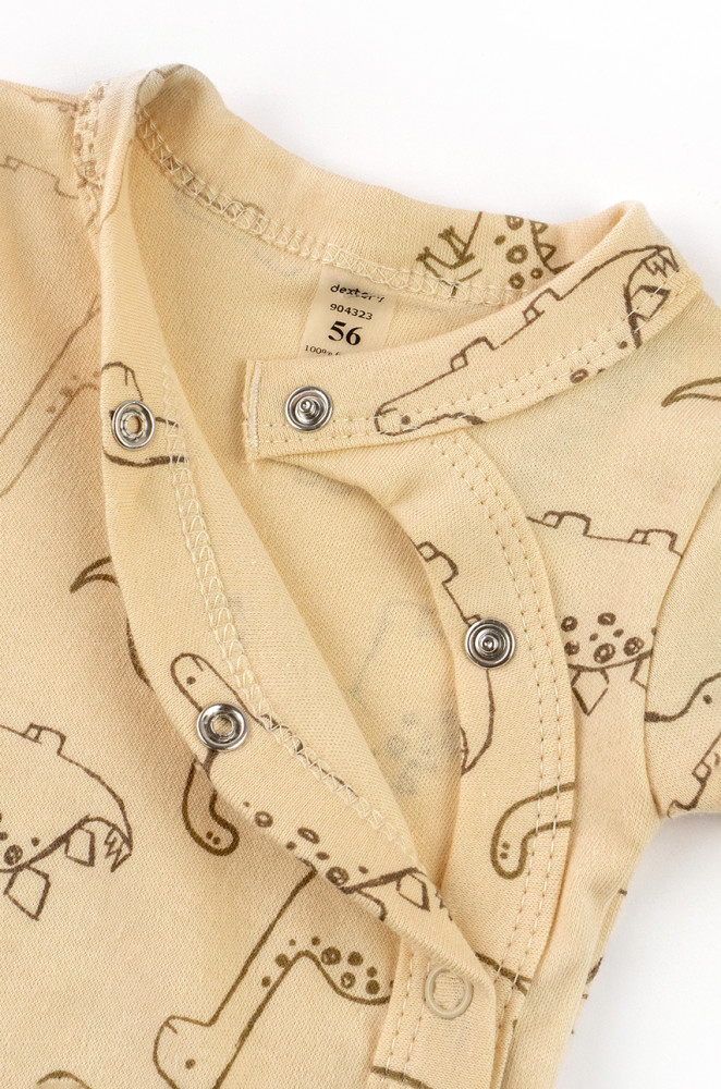 Baby Bodysuit Dino Short Sleeve Interlock Cotton