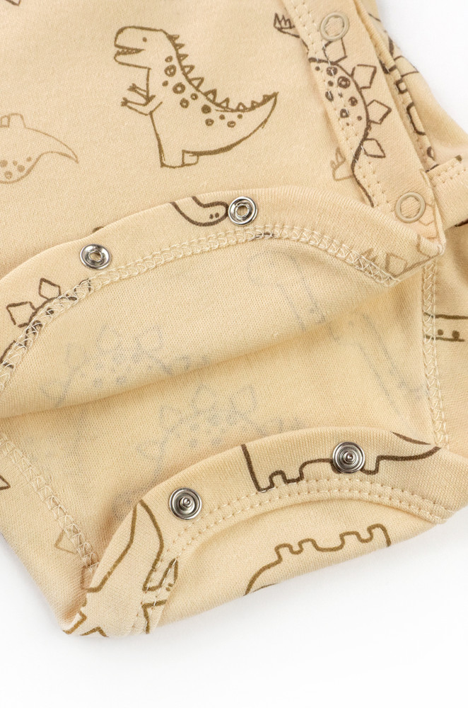 Baby Bodysuit Dino Short Sleeve Interlock Cotton
