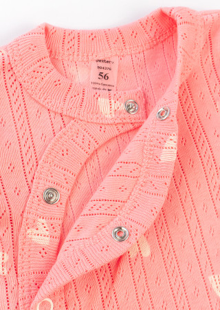 Newborn Baby Girl Bodysuit Pink Hearts Short Sleeve