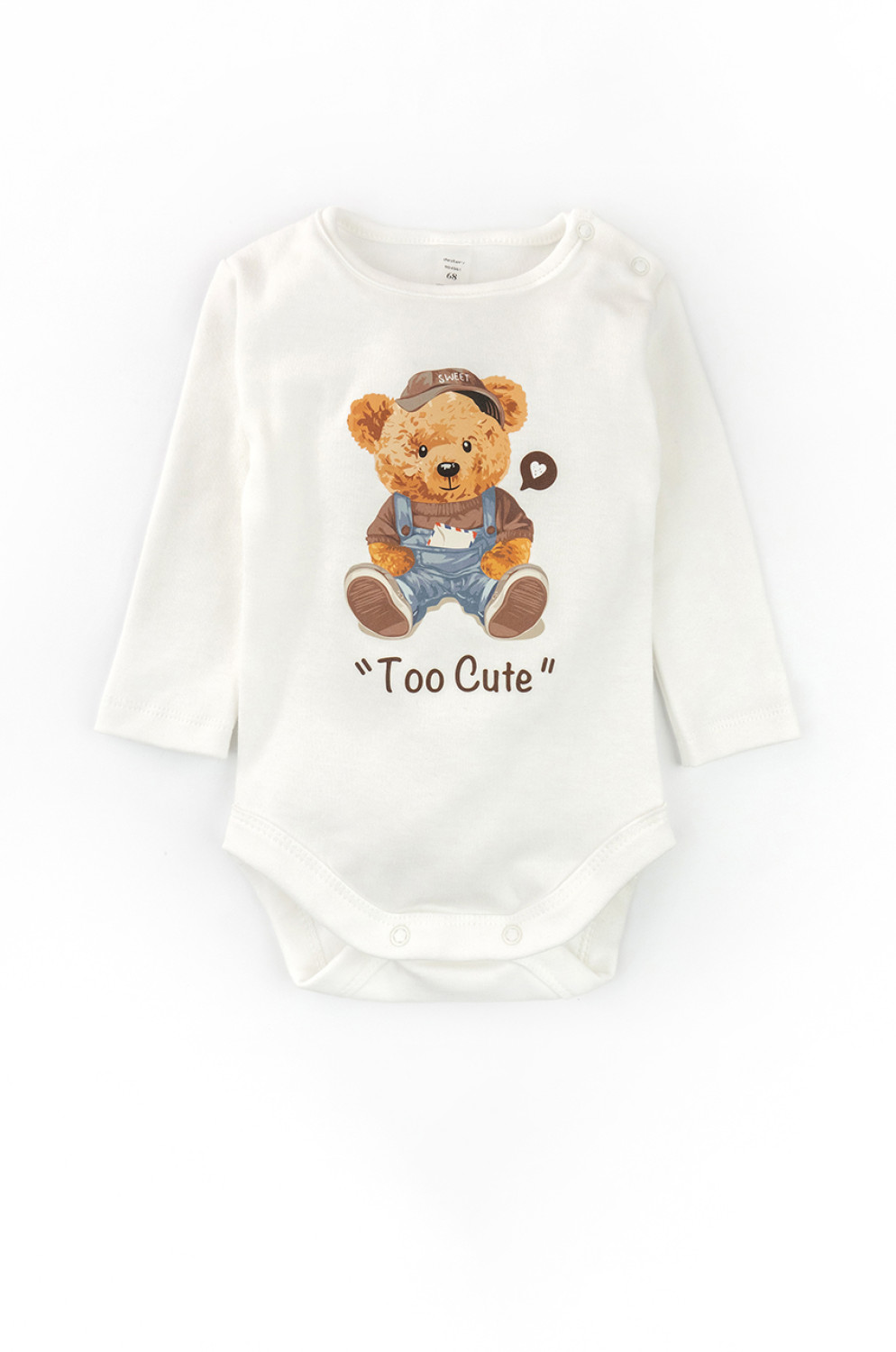 Baby Boy Bodysuit Boat Neck Cute Bears – Interlock Cotton