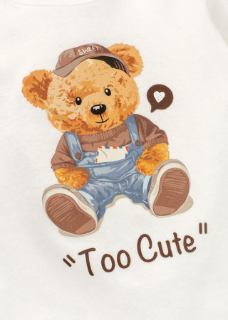 Cute Bears Bodysuit for Boys – Boat Neck, Interlock Cotton