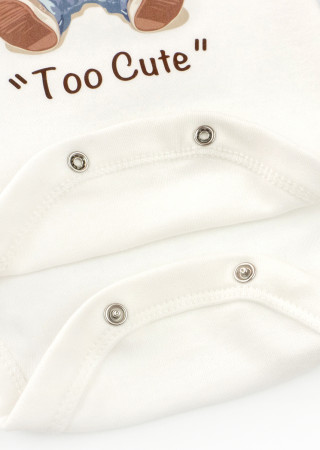 Cute Bears Bodysuit for Boys – Boat Neck, Interlock Cotton