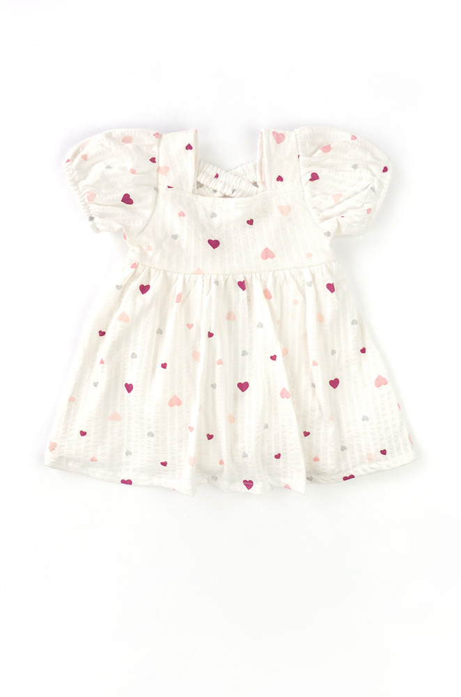 Baby Girl Summer Bodysuit Dress with Headband Hearts