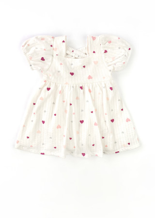 Summer Baby Girl Bodysuit Dress Hearts with Headband