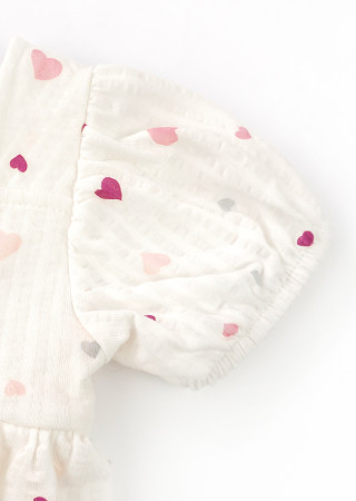 Summer Baby Girl Bodysuit Dress Hearts with Headband