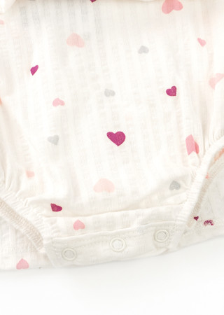 Summer Baby Girl Bodysuit Dress Hearts with Headband