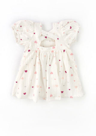 Summer Baby Girl Bodysuit Dress Hearts with Headband