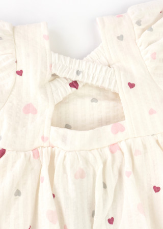 Summer Baby Girl Bodysuit Dress Hearts with Headband
