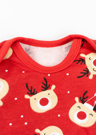 Holiday Baby Bodysuit with Reindeer Print