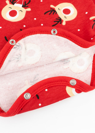 Holiday Baby Bodysuit with Reindeer Print