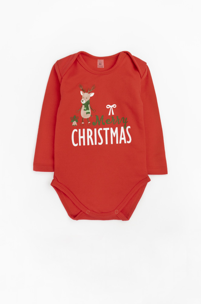 Merry Christmas Baby Bodysuit with Fleece