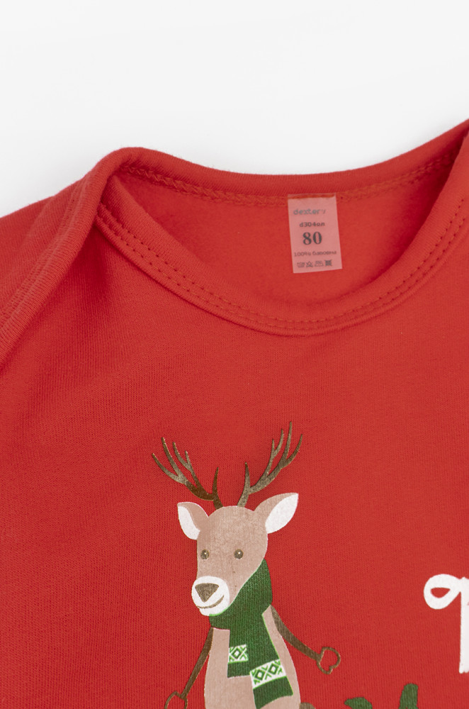 Merry Christmas Baby Bodysuit with Fleece