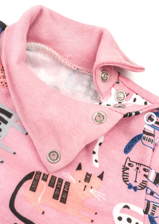 Тёплое боди-гольф с котиками для девочки