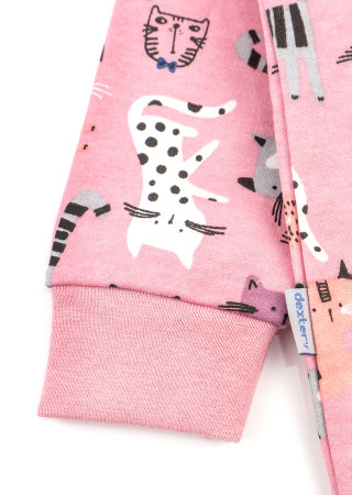 Тёплое боди-гольф с котиками для девочки