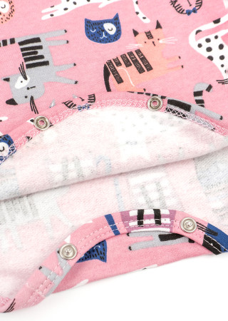 Тёплое боди-гольф с котиками для девочки