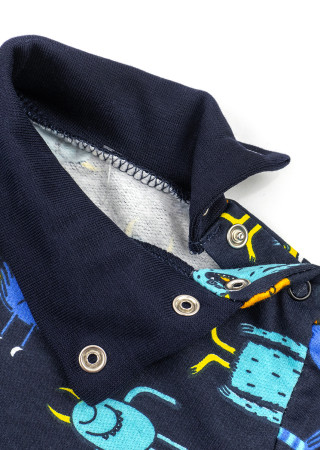 Warm Cotton Bodysuit for Boys with Monsters Print