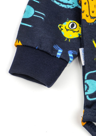 Warm Cotton Bodysuit for Boys with Monsters Print