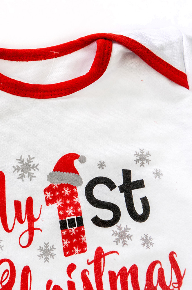 Baby Bodysuit with Fleece My First Christmas