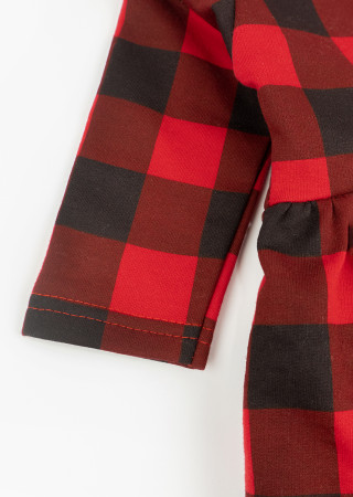 Plaid Bodysuit Dress with Headband